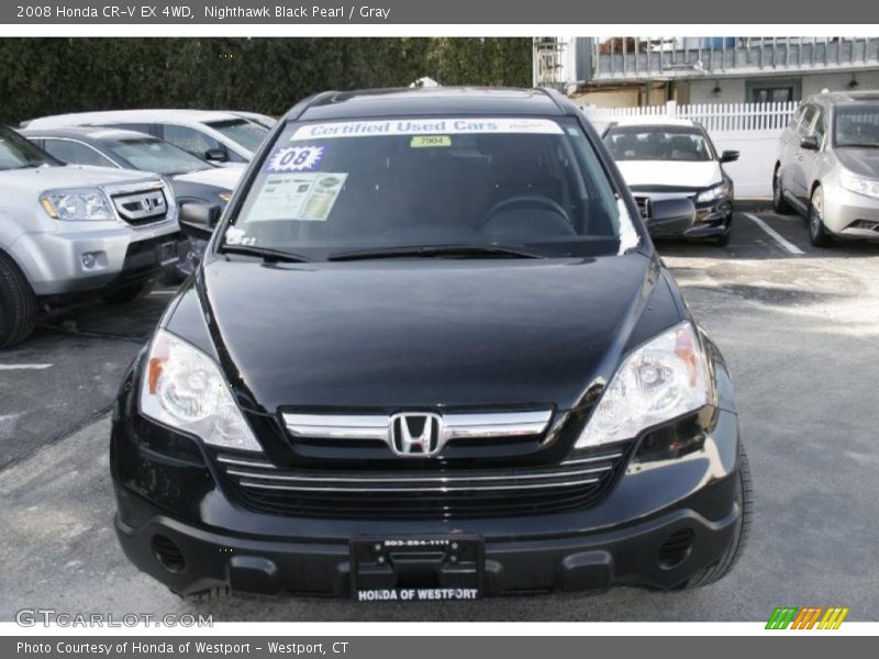 Nighthawk Black Pearl / Gray 2008 Honda CR-V EX 4WD