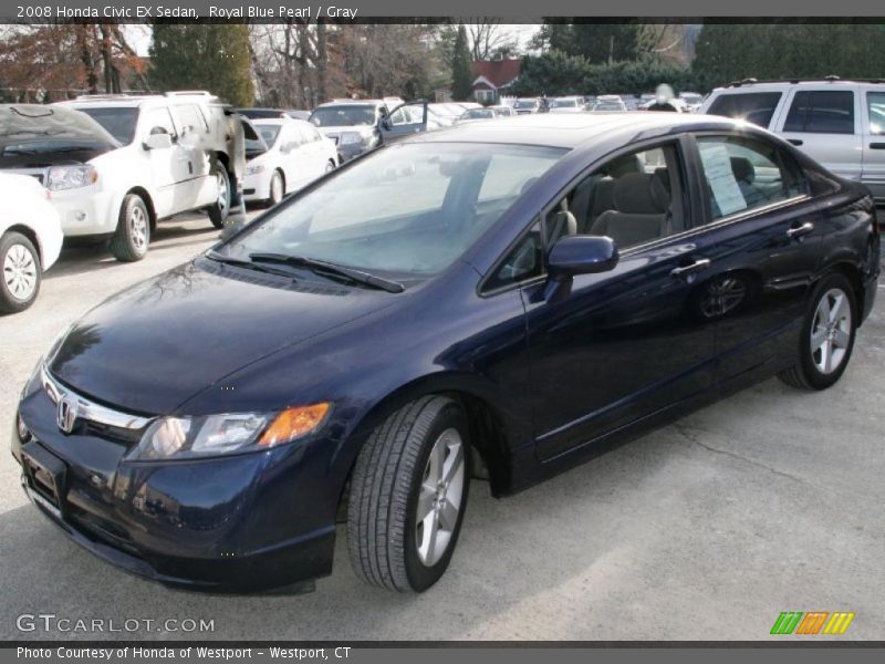Royal Blue Pearl / Gray 2008 Honda Civic EX Sedan