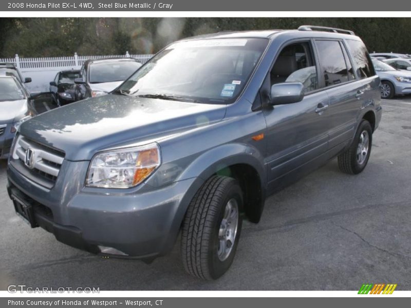 Steel Blue Metallic / Gray 2008 Honda Pilot EX-L 4WD