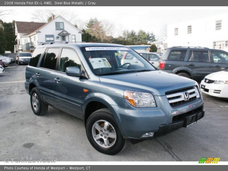 Steel Blue Metallic / Gray 2008 Honda Pilot EX-L 4WD