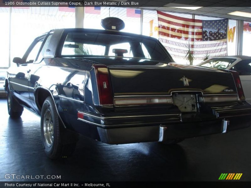 Dark Blue Metallic / Dark Blue 1986 Oldsmobile Cutlass Supreme Coupe