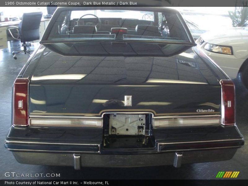 Dark Blue Metallic / Dark Blue 1986 Oldsmobile Cutlass Supreme Coupe