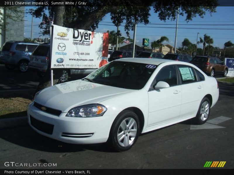 Summit White / Gray 2011 Chevrolet Impala LS