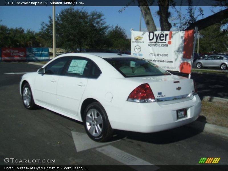 Summit White / Gray 2011 Chevrolet Impala LS