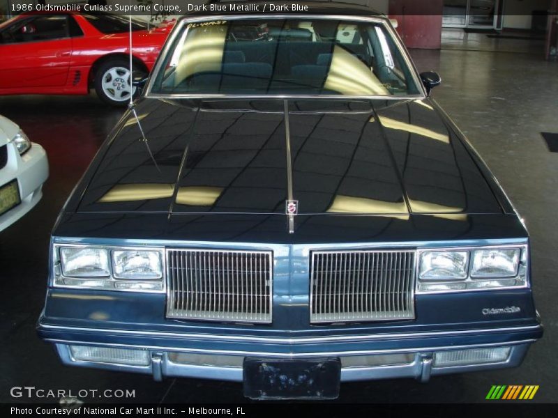 Dark Blue Metallic / Dark Blue 1986 Oldsmobile Cutlass Supreme Coupe
