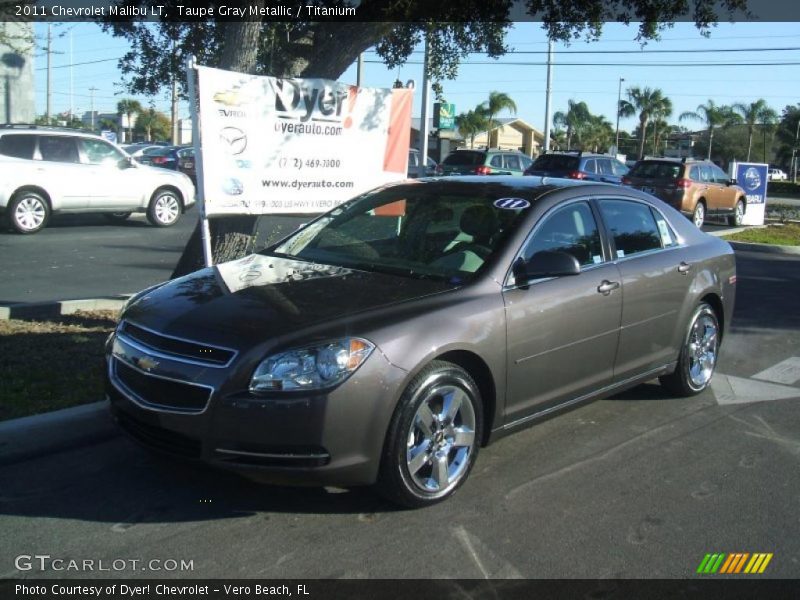 Taupe Gray Metallic / Titanium 2011 Chevrolet Malibu LT