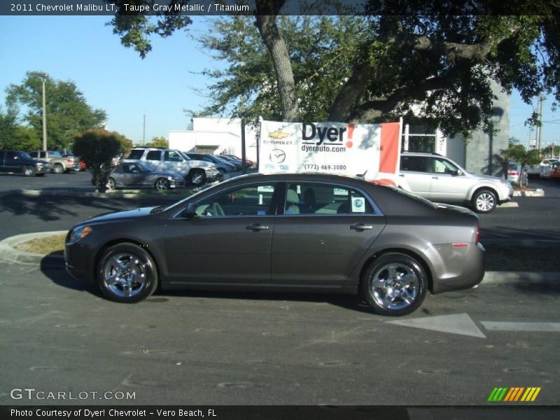 Taupe Gray Metallic / Titanium 2011 Chevrolet Malibu LT