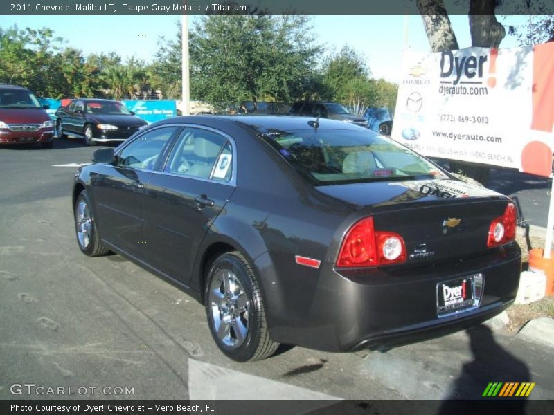 Taupe Gray Metallic / Titanium 2011 Chevrolet Malibu LT