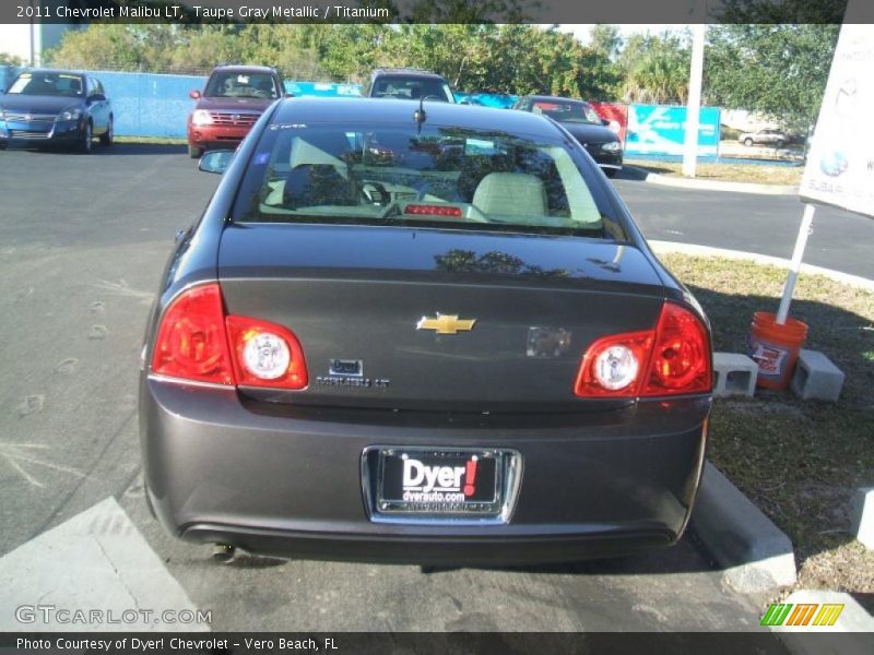 Taupe Gray Metallic / Titanium 2011 Chevrolet Malibu LT