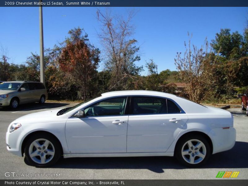 Summit White / Titanium 2009 Chevrolet Malibu LS Sedan