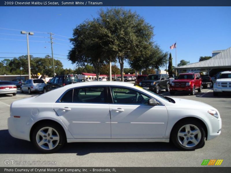 Summit White / Titanium 2009 Chevrolet Malibu LS Sedan