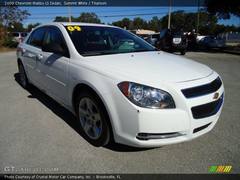 Summit White / Titanium 2009 Chevrolet Malibu LS Sedan