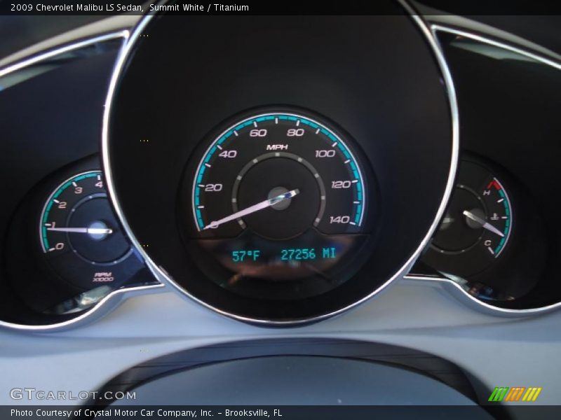 Summit White / Titanium 2009 Chevrolet Malibu LS Sedan