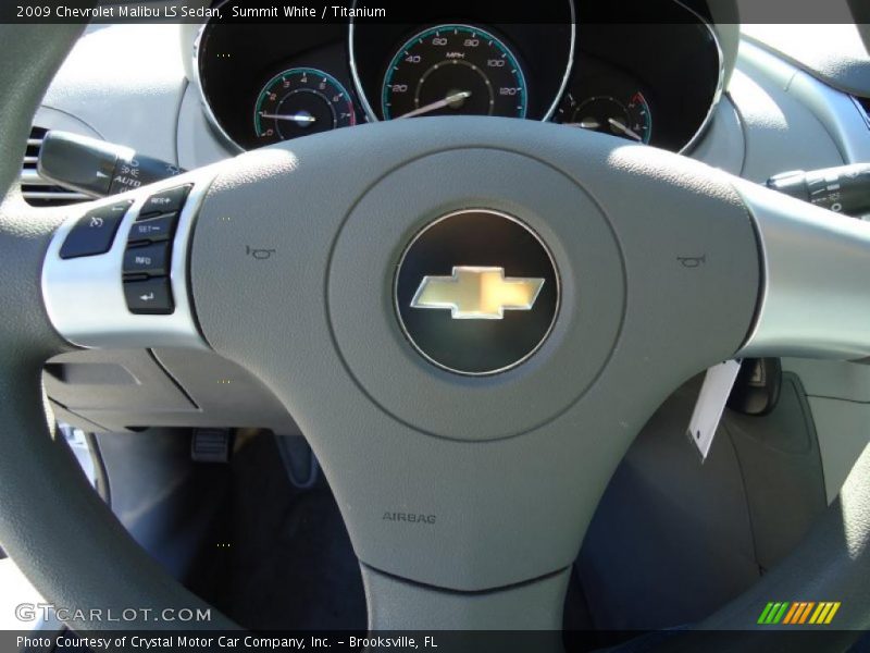 Summit White / Titanium 2009 Chevrolet Malibu LS Sedan