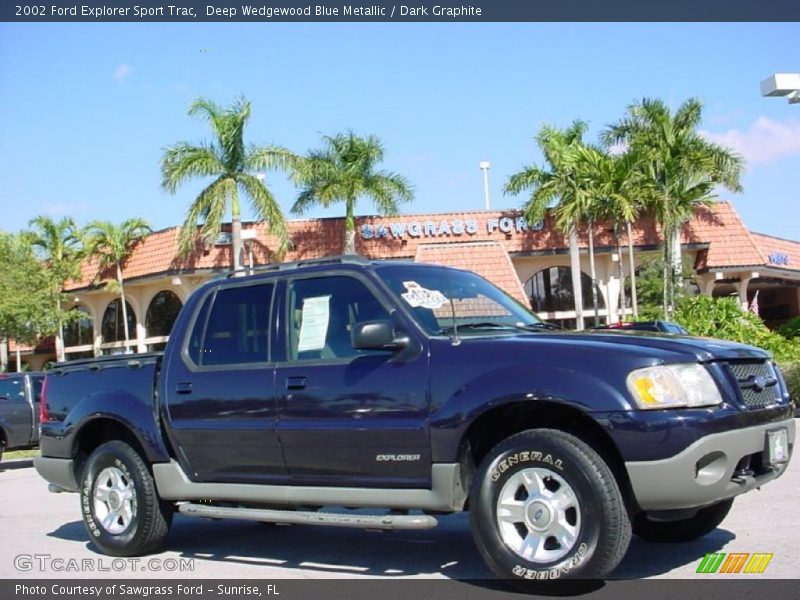 Deep Wedgewood Blue Metallic / Dark Graphite 2002 Ford Explorer Sport Trac