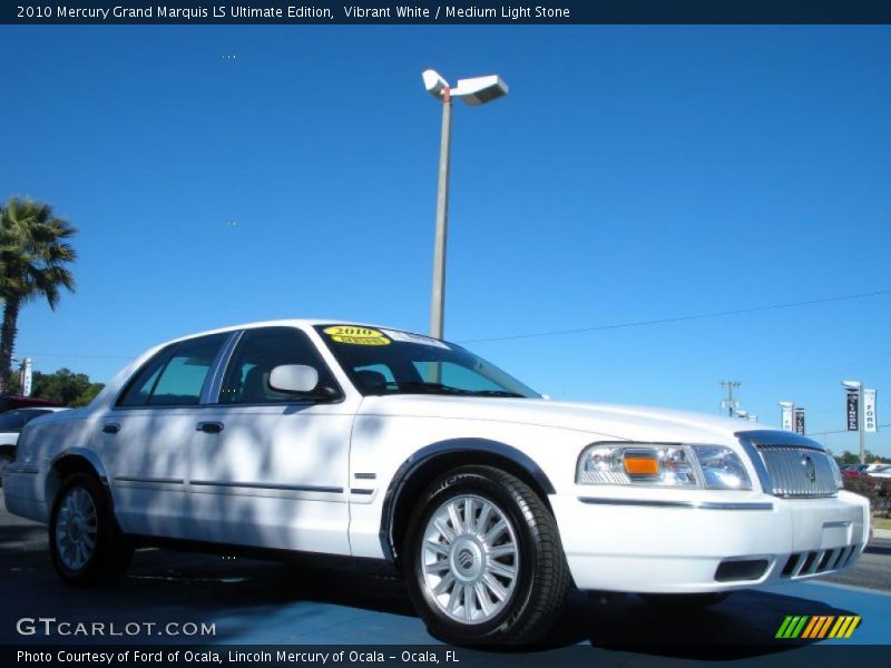 Vibrant White / Medium Light Stone 2010 Mercury Grand Marquis LS Ultimate Edition