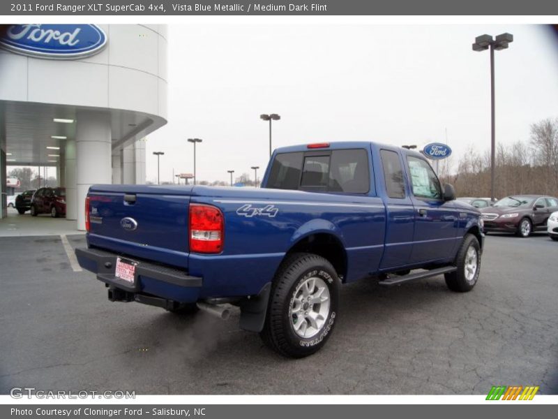 Vista Blue Metallic / Medium Dark Flint 2011 Ford Ranger XLT SuperCab 4x4