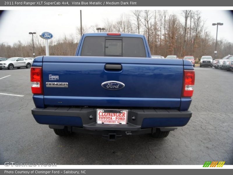 Vista Blue Metallic / Medium Dark Flint 2011 Ford Ranger XLT SuperCab 4x4
