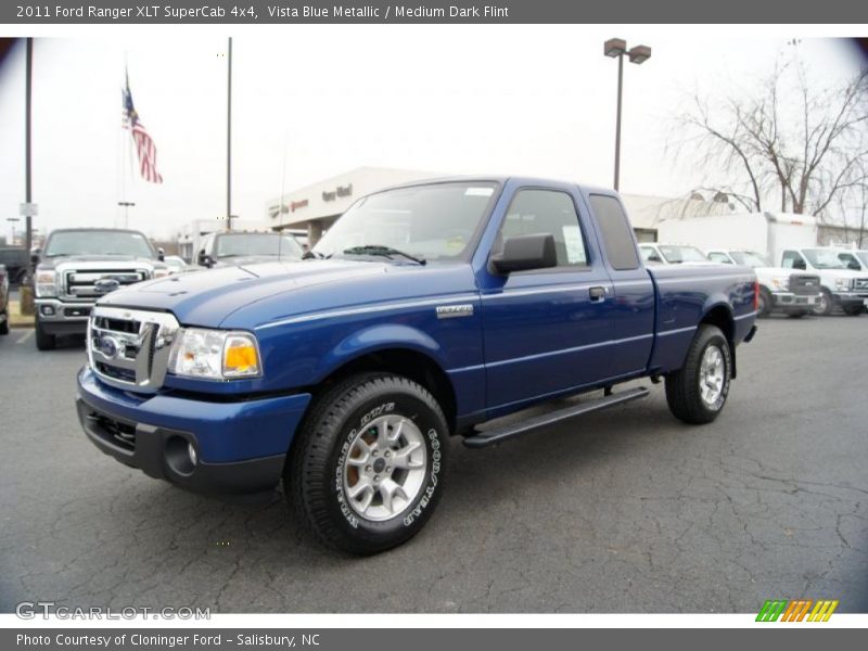 Vista Blue Metallic / Medium Dark Flint 2011 Ford Ranger XLT SuperCab 4x4