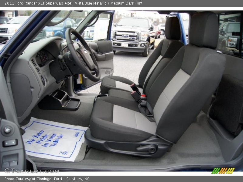 Vista Blue Metallic / Medium Dark Flint 2011 Ford Ranger XLT SuperCab 4x4