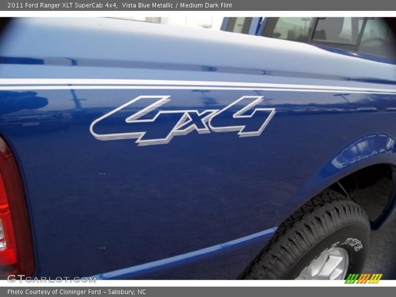Vista Blue Metallic / Medium Dark Flint 2011 Ford Ranger XLT SuperCab 4x4