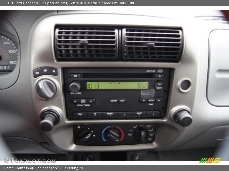 Vista Blue Metallic / Medium Dark Flint 2011 Ford Ranger XLT SuperCab 4x4