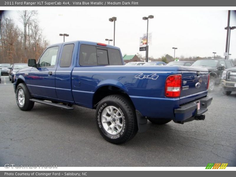 Vista Blue Metallic / Medium Dark Flint 2011 Ford Ranger XLT SuperCab 4x4