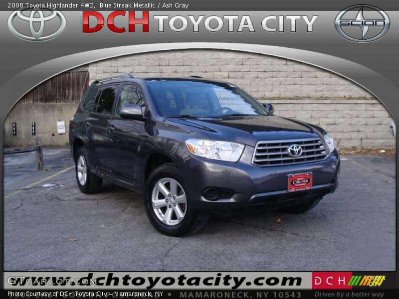 Blue Streak Metallic / Ash Gray 2008 Toyota Highlander 4WD