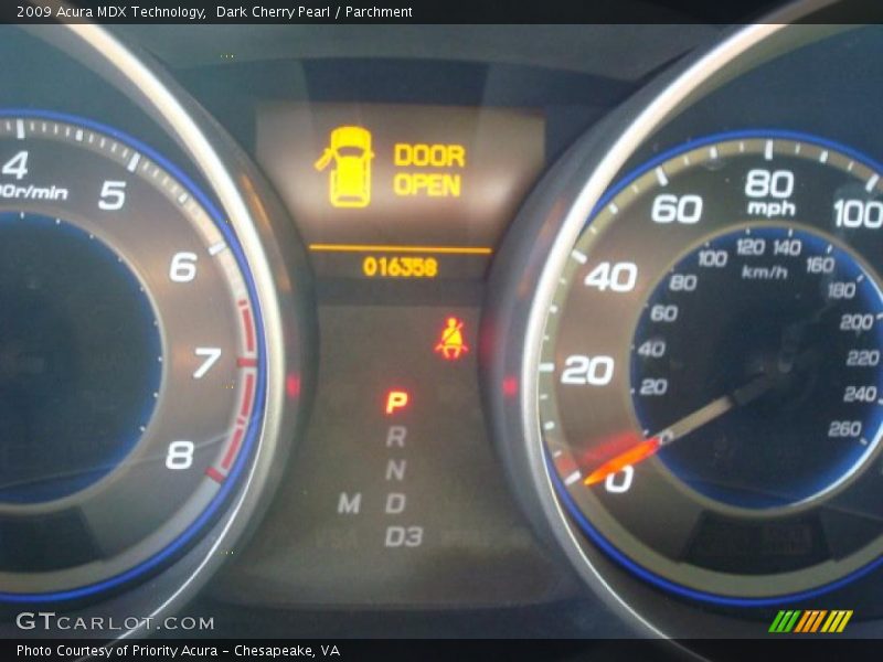 Dark Cherry Pearl / Parchment 2009 Acura MDX Technology
