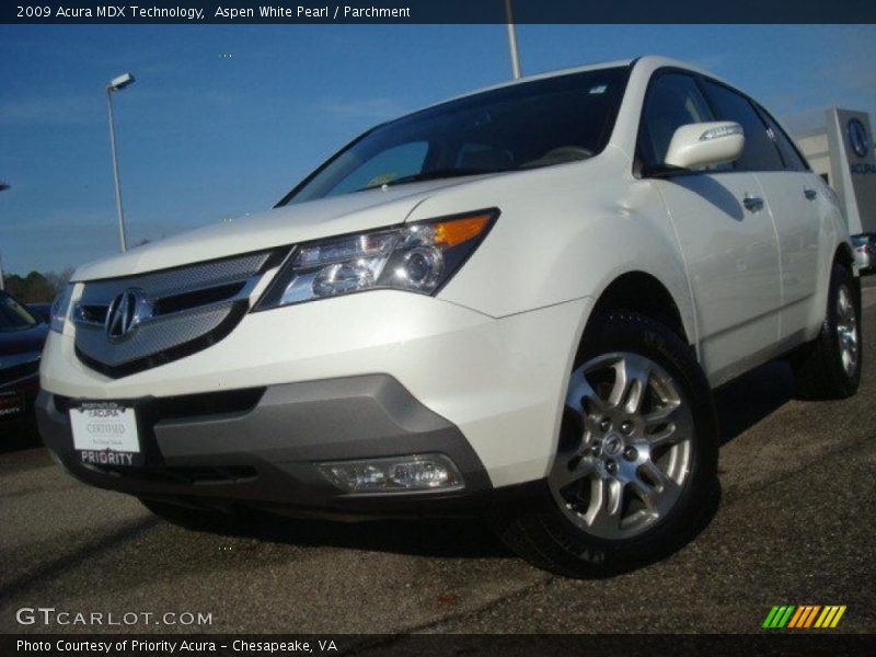 Aspen White Pearl / Parchment 2009 Acura MDX Technology