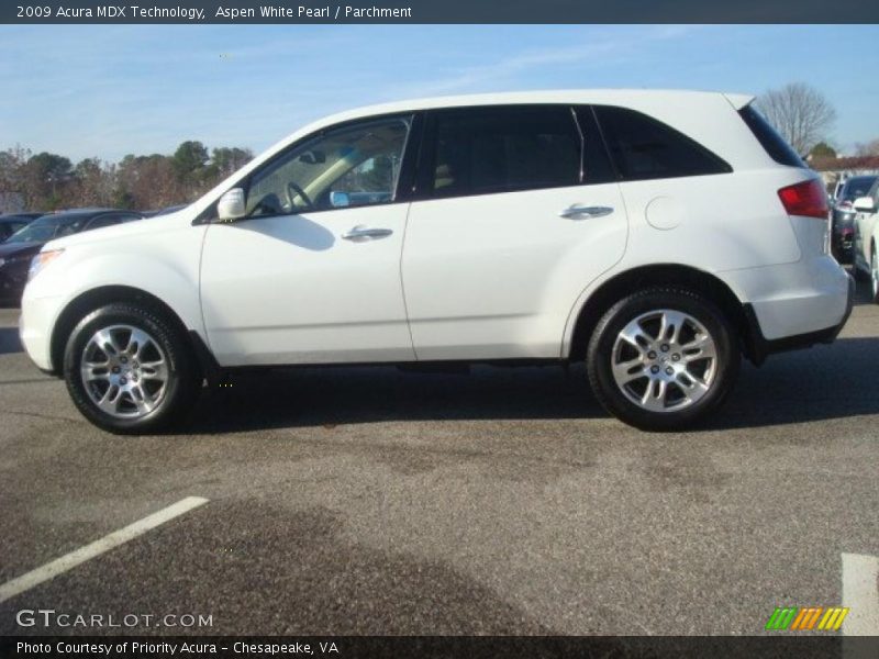 Aspen White Pearl / Parchment 2009 Acura MDX Technology