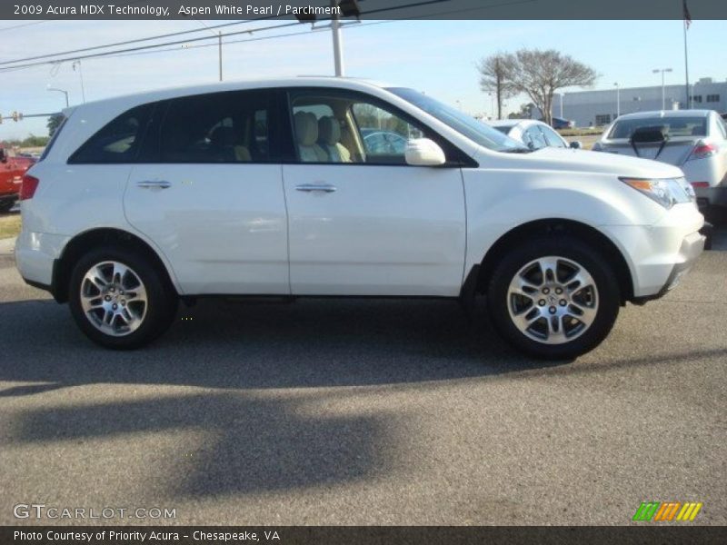 Aspen White Pearl / Parchment 2009 Acura MDX Technology