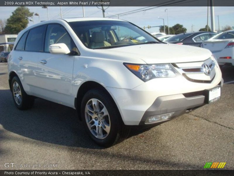 Aspen White Pearl / Parchment 2009 Acura MDX Technology