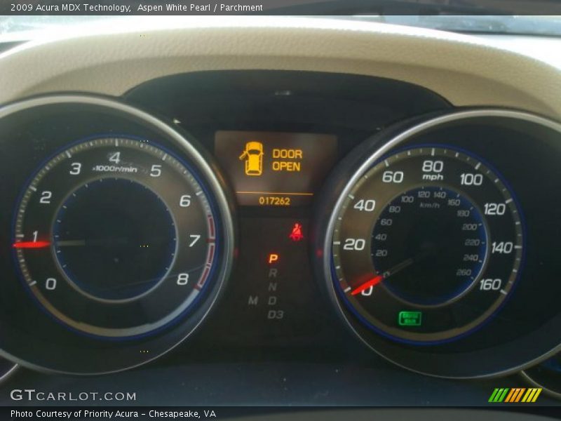 Aspen White Pearl / Parchment 2009 Acura MDX Technology