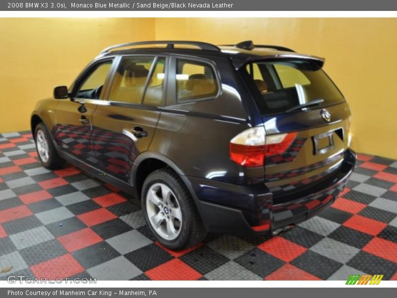 Monaco Blue Metallic / Sand Beige/Black Nevada Leather 2008 BMW X3 3.0si