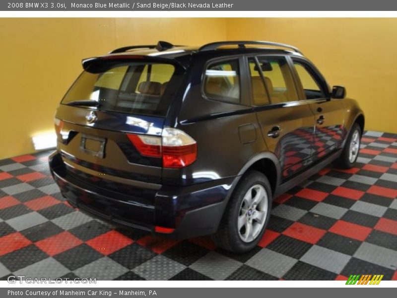 Monaco Blue Metallic / Sand Beige/Black Nevada Leather 2008 BMW X3 3.0si