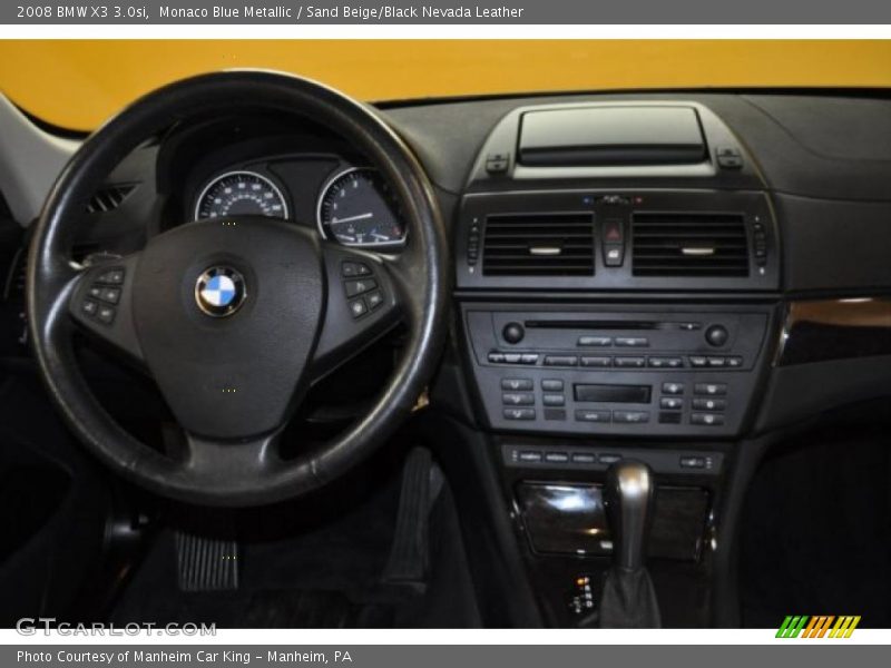 Monaco Blue Metallic / Sand Beige/Black Nevada Leather 2008 BMW X3 3.0si