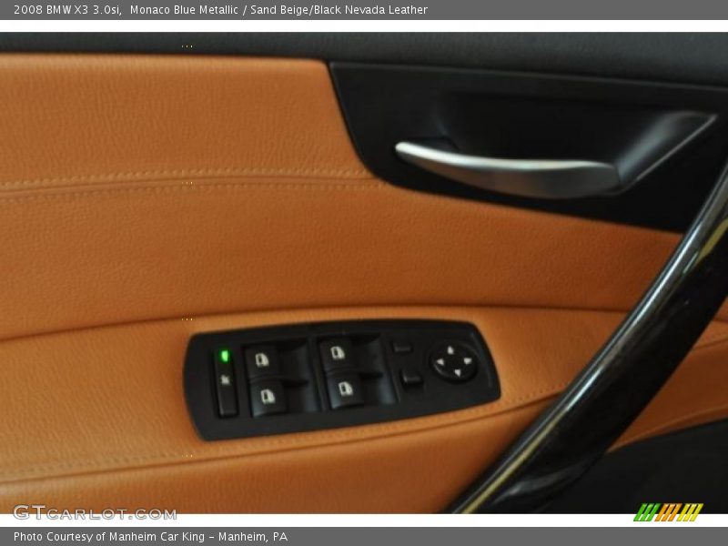 Monaco Blue Metallic / Sand Beige/Black Nevada Leather 2008 BMW X3 3.0si