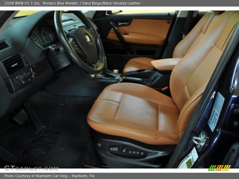 Monaco Blue Metallic / Sand Beige/Black Nevada Leather 2008 BMW X3 3.0si