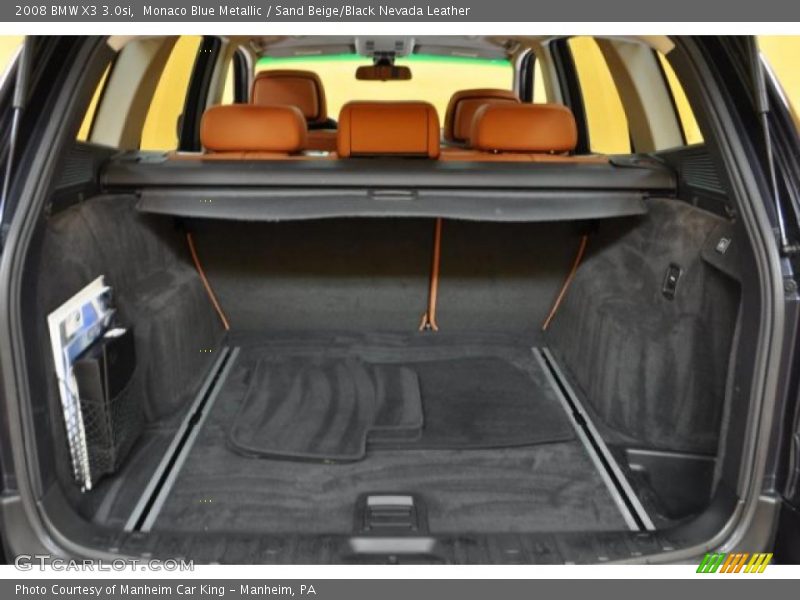 Monaco Blue Metallic / Sand Beige/Black Nevada Leather 2008 BMW X3 3.0si