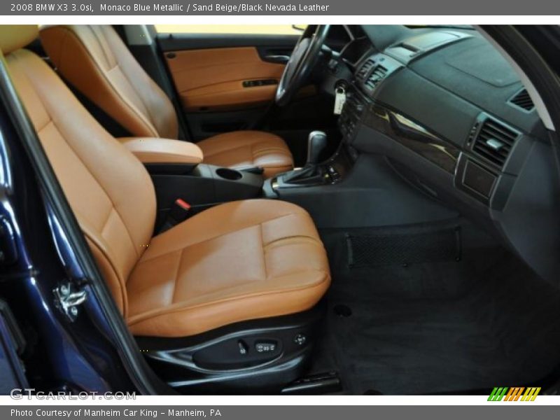 Monaco Blue Metallic / Sand Beige/Black Nevada Leather 2008 BMW X3 3.0si