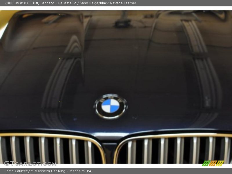 Monaco Blue Metallic / Sand Beige/Black Nevada Leather 2008 BMW X3 3.0si