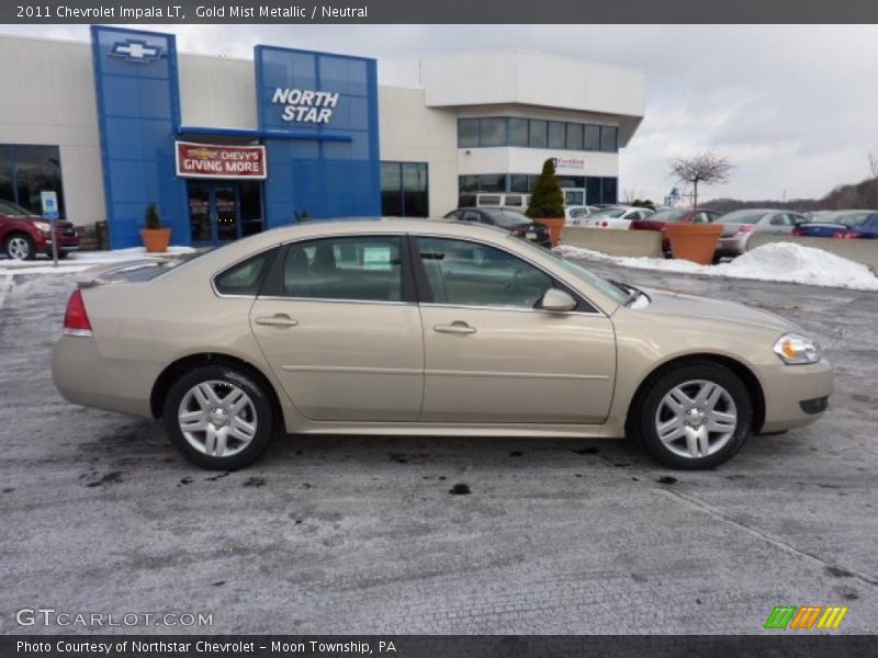 Gold Mist Metallic / Neutral 2011 Chevrolet Impala LT