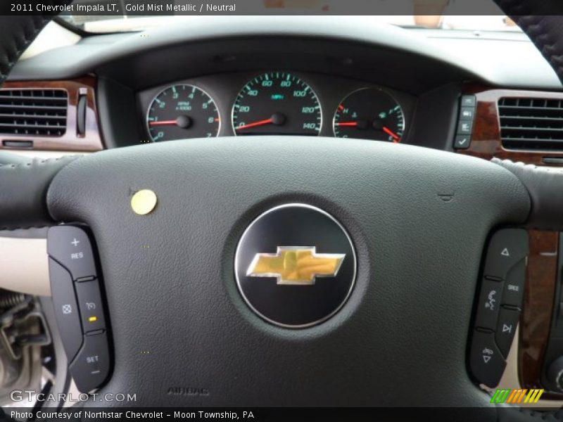 Gold Mist Metallic / Neutral 2011 Chevrolet Impala LT