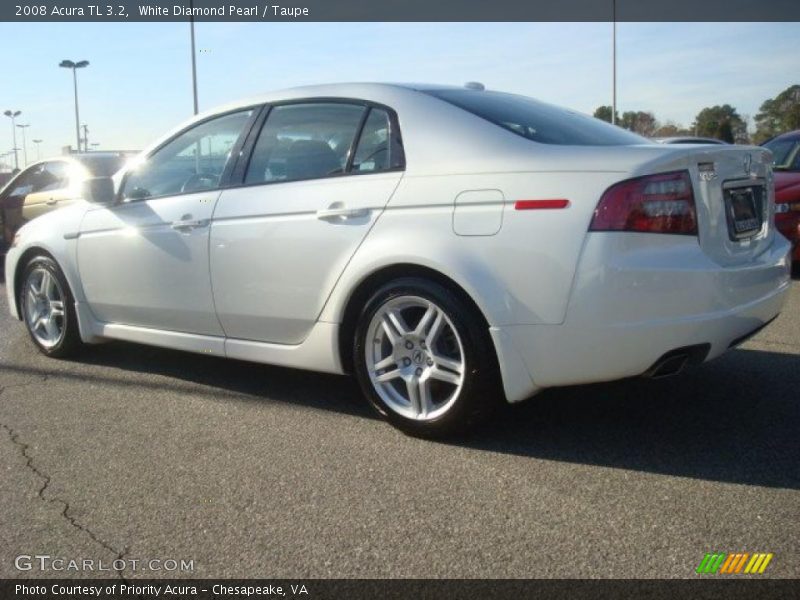 White Diamond Pearl / Taupe 2008 Acura TL 3.2