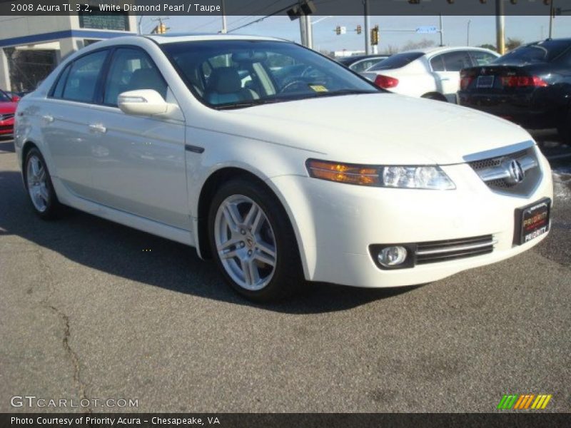 White Diamond Pearl / Taupe 2008 Acura TL 3.2