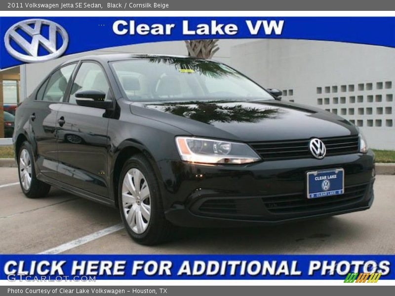 Black / Cornsilk Beige 2011 Volkswagen Jetta SE Sedan