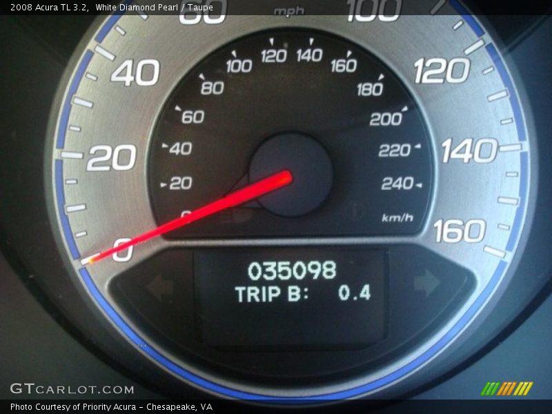 White Diamond Pearl / Taupe 2008 Acura TL 3.2