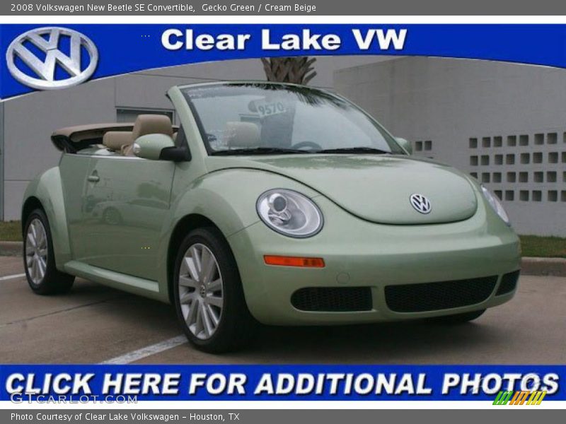 Gecko Green / Cream Beige 2008 Volkswagen New Beetle SE Convertible