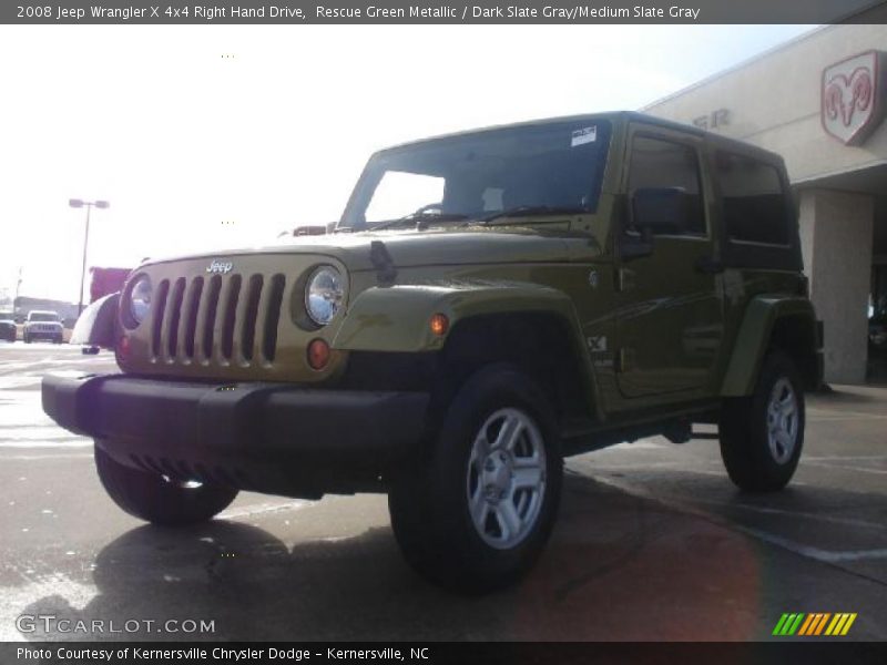 Rescue Green Metallic / Dark Slate Gray/Medium Slate Gray 2008 Jeep Wrangler X 4x4 Right Hand Drive